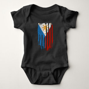 Half American Half Filipino Philippines Flag Baby Bodysuit
