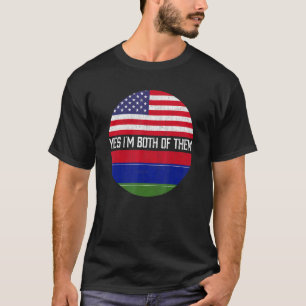 Half American Half Gambian Usa Flag Family Heritag T-Shirt