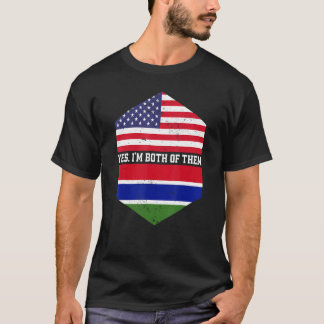 Half American Half Gambian USA Flag Gambia T-Shirt