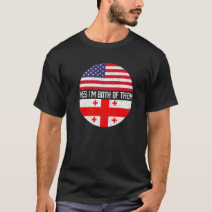Half American Half Georgian Usa Flag Family Herita T-Shirt