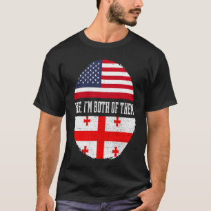 Half American Half Georgian USA Flag Georgia Herit T-Shirt