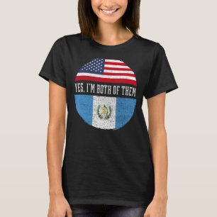 Half American Half Guatemalan USA Flag Guatemala H T-Shirt