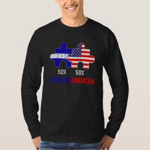Half American Half Honduran Flag Combined Honduras T-Shirt