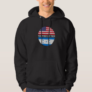 Half American Half Honduran Usa Flag Family Herita Hoodie
