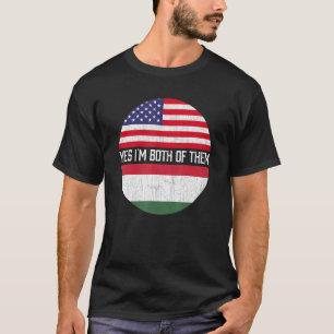 Half American Half Hungarian Usa Flag Family Herit T-Shirt