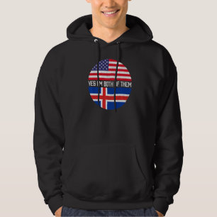 Half American Half Icelandic Usa Flag Family Herit Hoodie