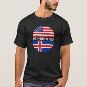 Half American Half Icelandic Usa Flag Family Herit T-Shirt