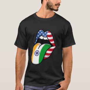 Half American Half Indian Funny India USA Flag Ind T-Shirt