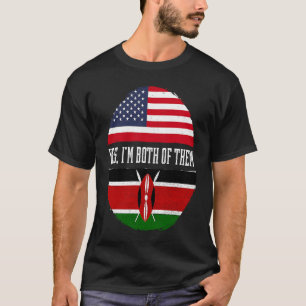 Half American Half Kenyan USA Flag Kenya Heritage T-Shirt