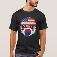 Half American Half Korean USA Flag South korean
