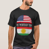 Half American Half Kurdish USA Flag Kurdistan Heri
