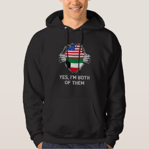 Half American Half Kuwaiti USA Kuwait Flag Mens Wo Hoodie