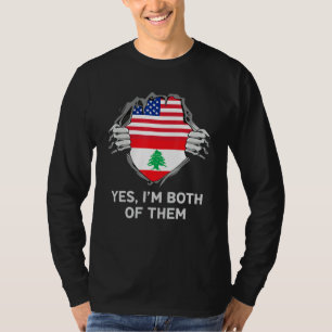Half American Half Lebanese USA Lebanon Flag Mens T-Shirt
