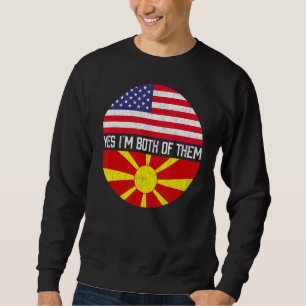 Half American Half Macedonian Usa Flag Family Heri Sweatshirt