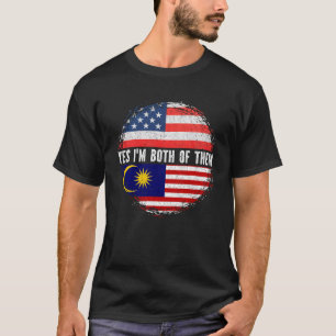 Half American Half Malaysian USA Flag Malaysia  T-Shirt