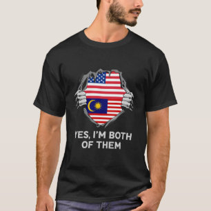 Half American Half Malaysian Usa Malaysia Flag Men T-Shirt