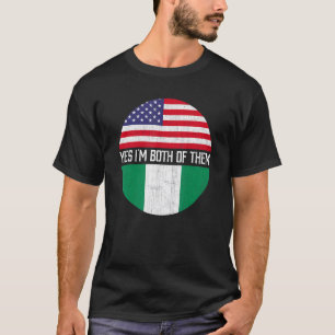 Half American Half Nigerian Usa Flag Family Herita T-Shirt