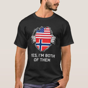 Half American Half Norwegian USA Norway Flag Mens T-Shirt