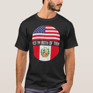 Half American Half Peruvian Usa Flag Family Herita T-Shirt