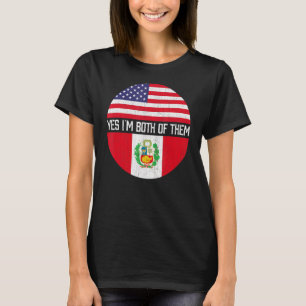 Half American Half Peruvian Usa Flag Family Herita T-Shirt