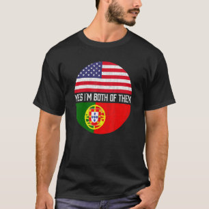 Half American Half Portuguese Usa Flag Family Heri T-Shirt