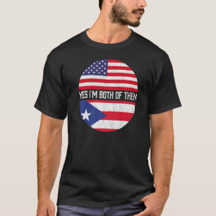 Half American Half Puerto Rican Usa Flag Family He T-Shirt