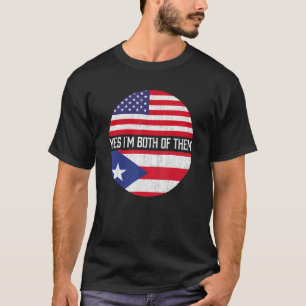 Half American Half Puerto Rican Usa Flag Family He T-Shirt