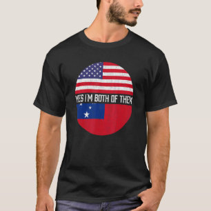 Half American Half Samoan Usa Flag Family Heritage T-Shirt