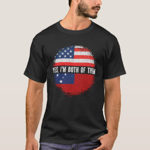 Half American Half Samoan USA Flag Samoa Heritage T-Shirt