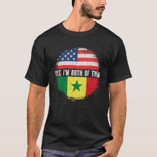 Half American Half Senegalese USA Flag Senegal T-Shirt