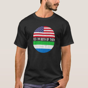 Half American Half Sierra Leonean Usa Flag Family T-Shirt