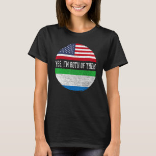 Half American Half Sierra Leonean USA Flag Sierra T-Shirt