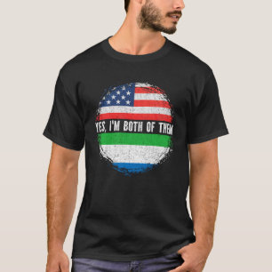 Half American Half Sierra Leonean USA Flag T-Shirt