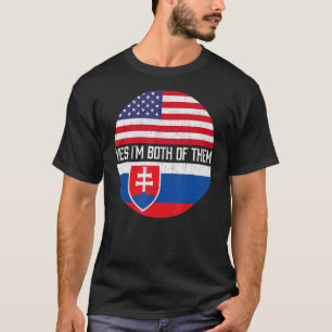 Half American Half Slovak Usa Flag Family Heritage T-Shirt