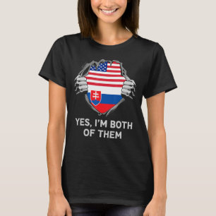 Half American Half Slovak USA Slovakia Flag Mens W T-Shirt