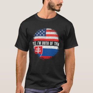Half American Half Slovakian USA Flag Slovakia T-Shirt