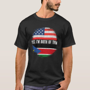 Half American Half South Sudanese USA Flag  T-Shirt