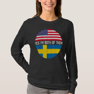 Half American Half Swedish Usa Flag Family Heritag T-Shirt