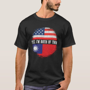 Half American Half Taiwanese USA Flag Taiwan  T-Shirt