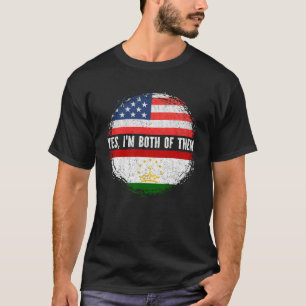 Half American Half Tajikistani USA Flag Tajikistan T-Shirt