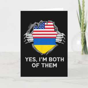 Half American Half Ukrainian Usa Ukraine Flag Mens Card
