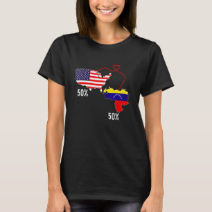 Half American Half Venezuelan Flag Combined USA Ch T-Shirt