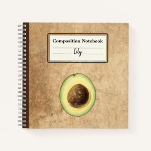 Half an Avocado Illustration Personalized Comp Notebook