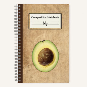 Half an Avocado Illustration Personalized Comp Notebook