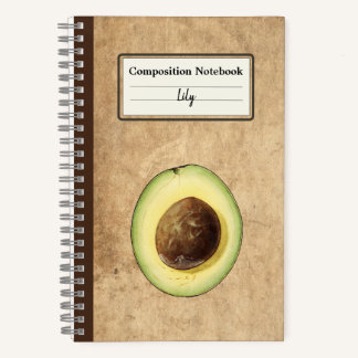 Half an Avocado Illustration Personalized Comp Notebook