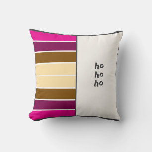 Half and Half, Text and Stripes Throw Pillow