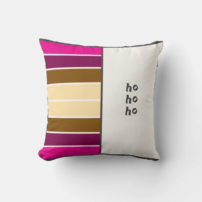 Half and Half, Text and Stripes Throw Pillow (Front)