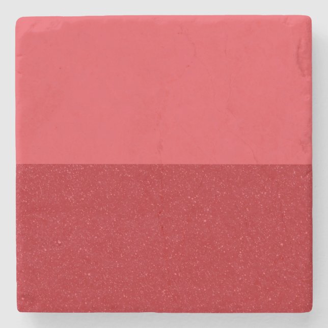 Half-and-Half Tomato Red Stone Coaster – Customize (Front)