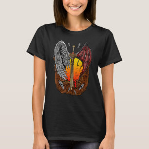 Half Angel Half Devil Good and Evil Fallen Angel T-Shirt