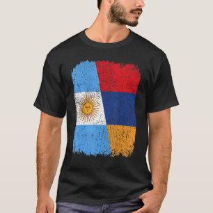 Half Argentinian Half Armenian Flag Heritage Pride T-Shirt